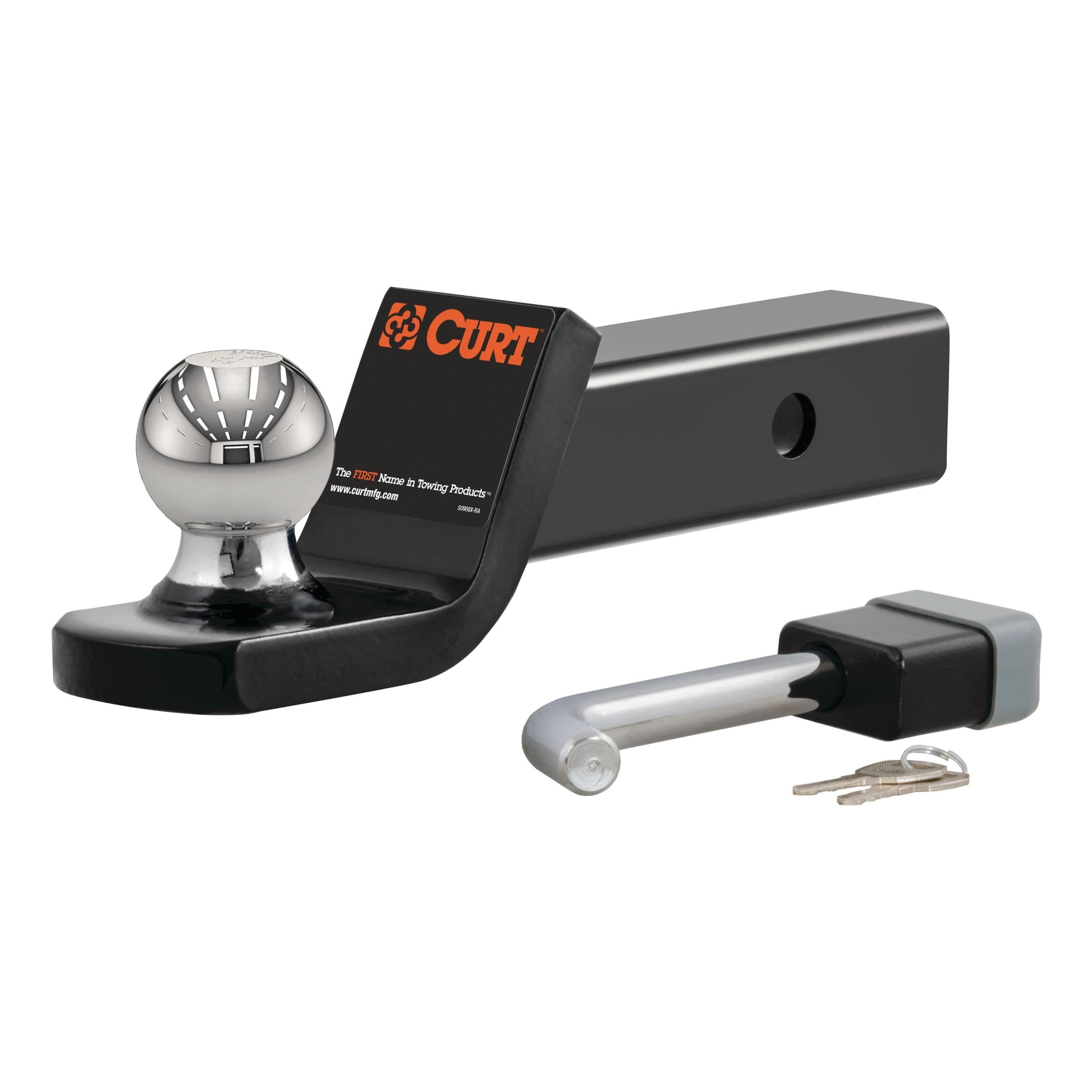 CURT 45141 Towing Starter Kit with 2" Ball (2" Shank, 7500 lb, 2" Drop)
