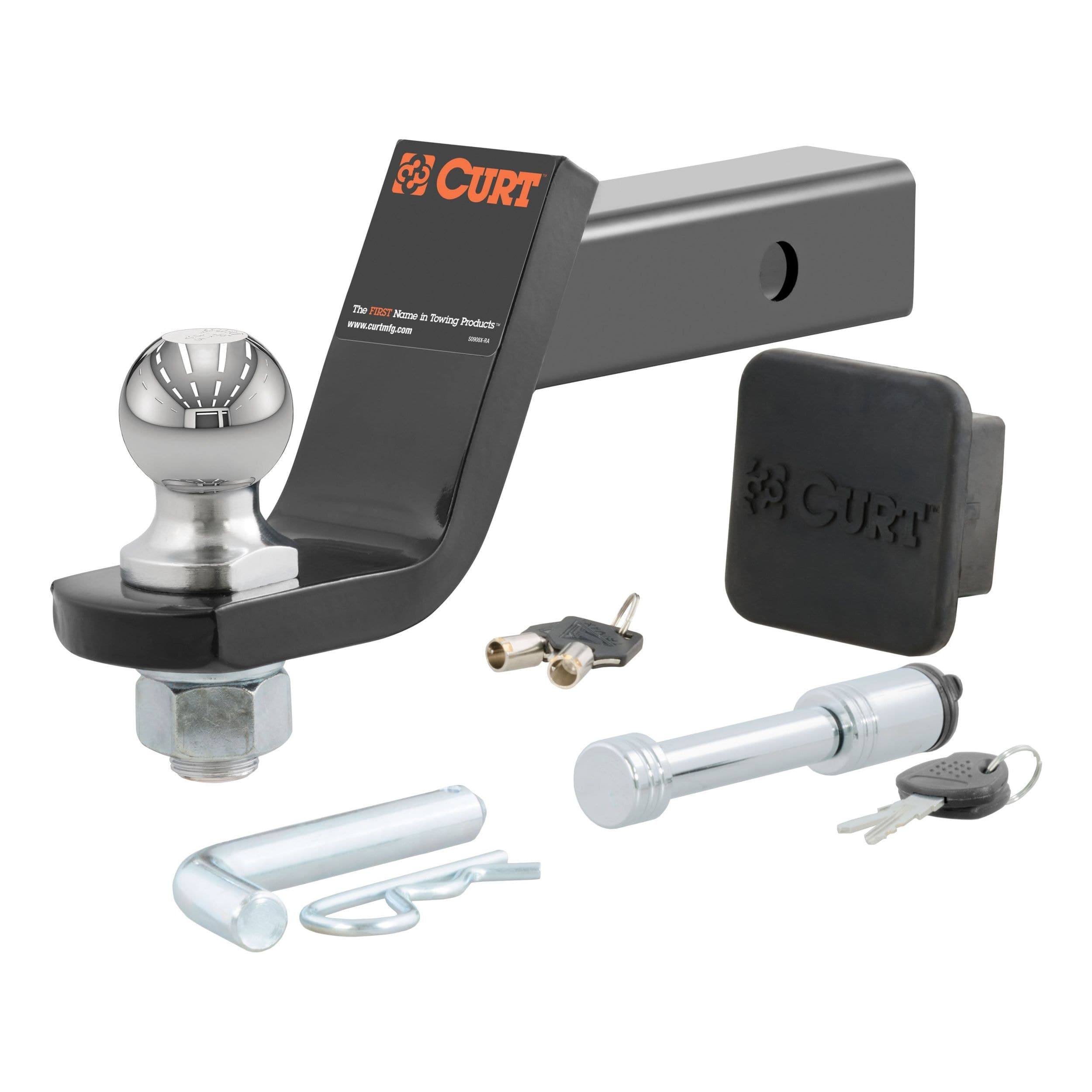 CURT 45554 Towing Starter Kit with 2" Ball (2" Shank, 7500 lb, 4" Drop)
