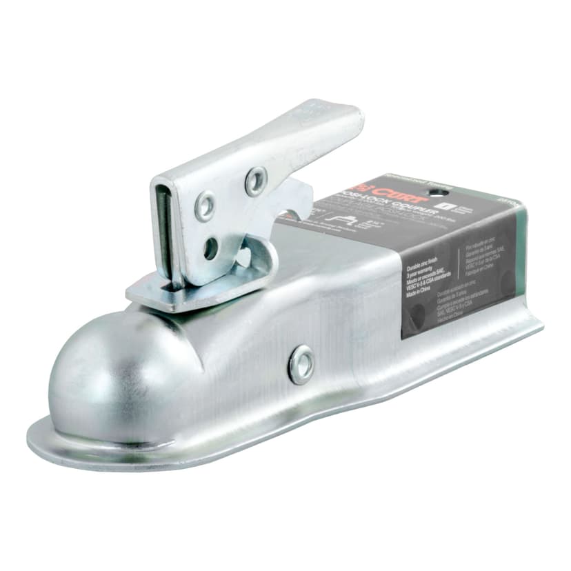 CURT 25105 1-7/8-in Straight-Tongue Coupler with Posi-Lock (2000 lbs)
