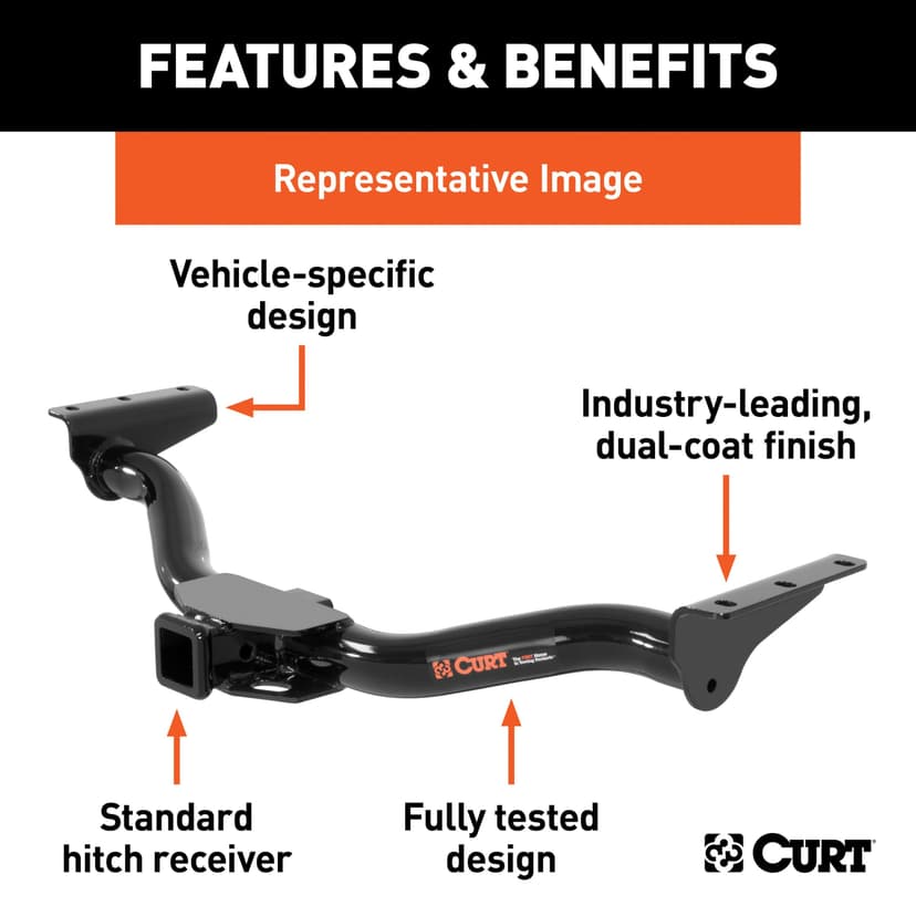 CURT 13523 Class 3 Trailer Hitch, 2-in Receiver, Fits Select Honda Odyssey