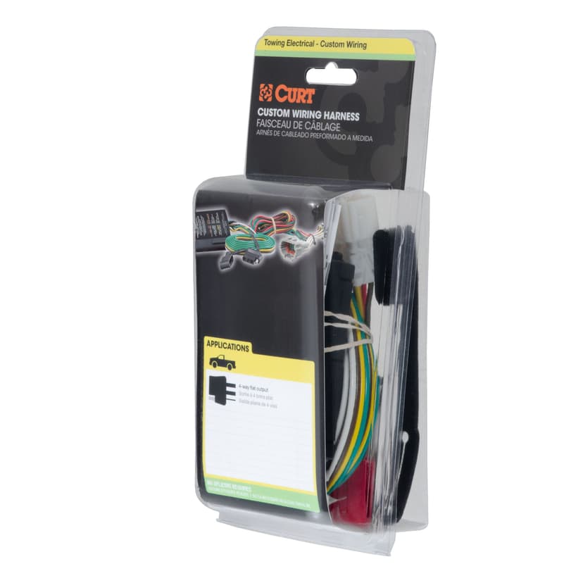 CURT 56332 Vehicle-Side Custom 4-Pin Trailer Wiring Harness, Fits Select Hyundai Santa Fe, XL, Veracruz, Kia Sedona, Sorento