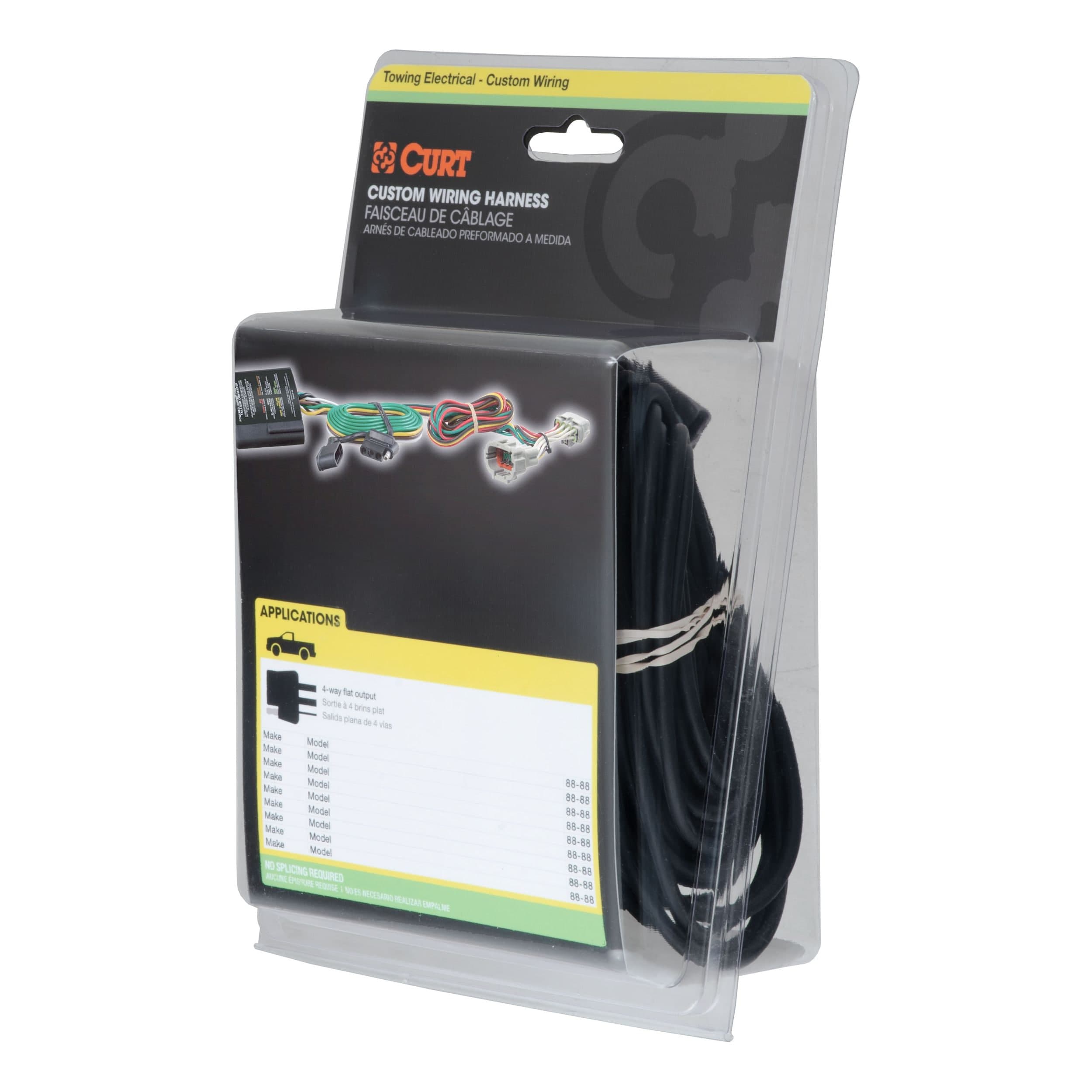 CURT 56473 Vehicle-Side Custom 4-Flat Wiring Harness, Select Jeep Grand Cherokee
