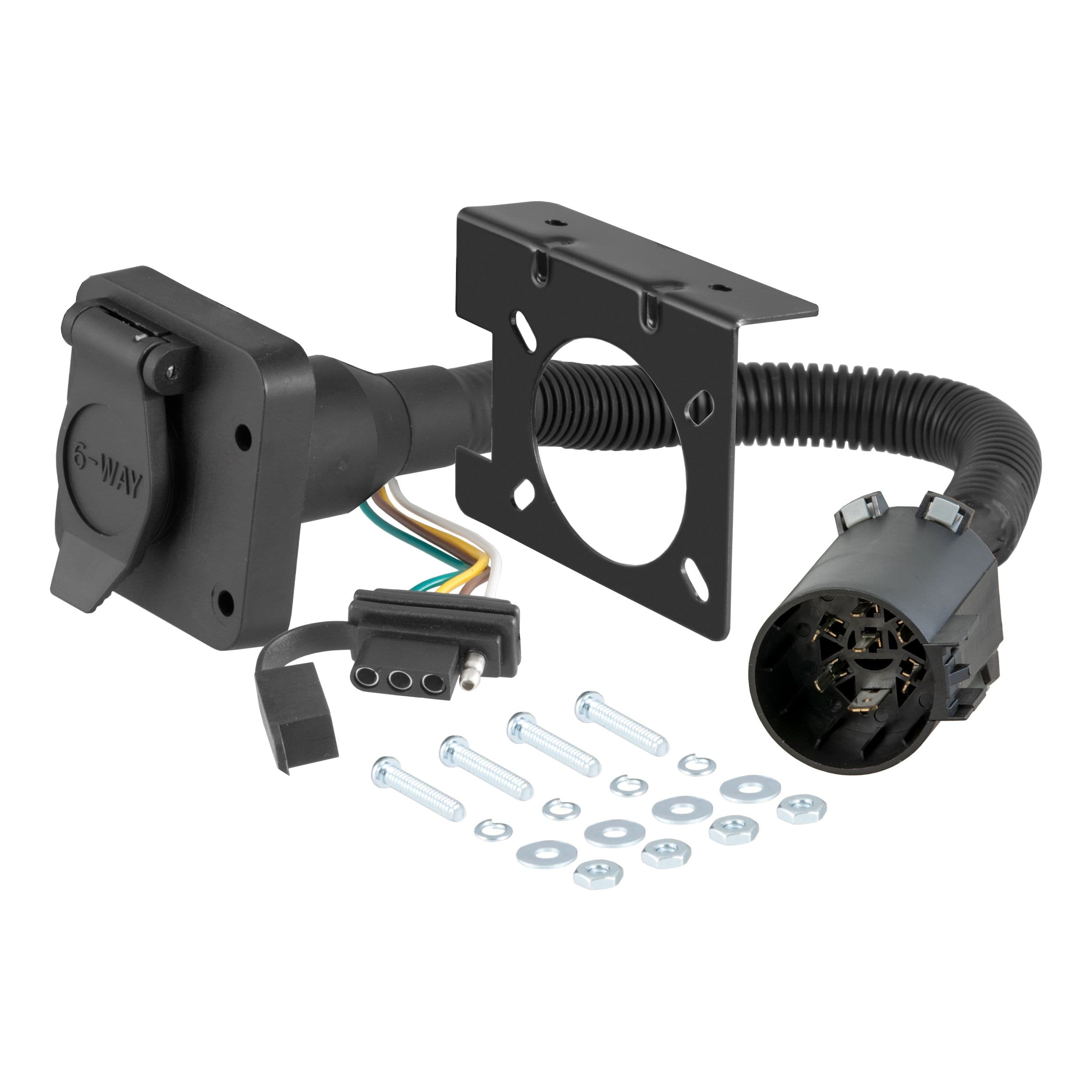 CURT 55664 Dual-Output 6-Way 4-Way Connector (Plugs into USCAR)