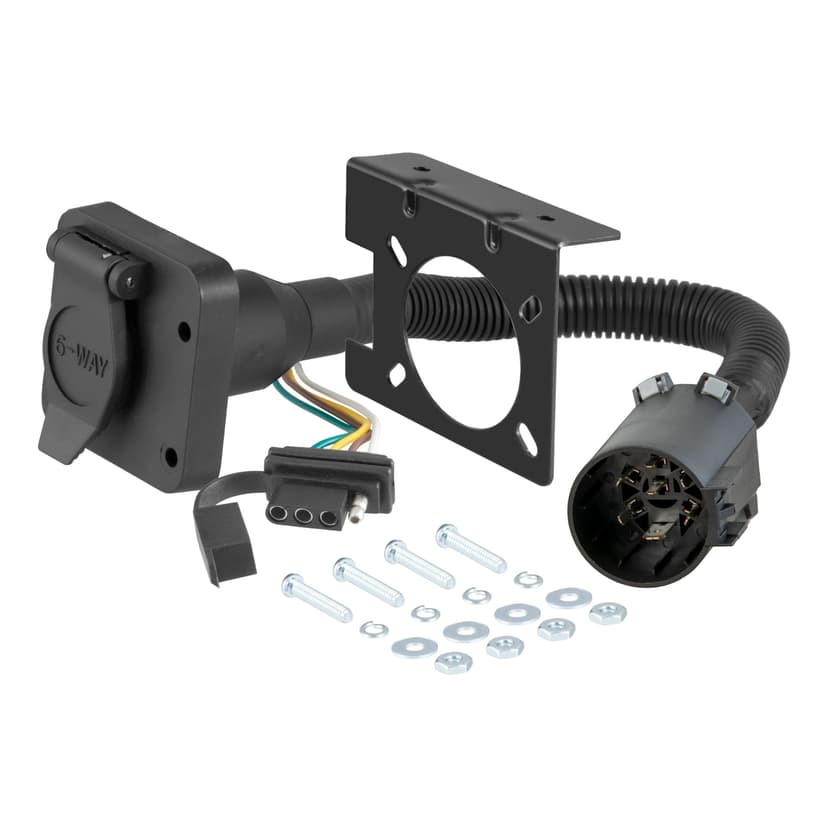 CURT 55664 Dual-Output 6-Way 4-Way Connector (Plugs into USCAR)