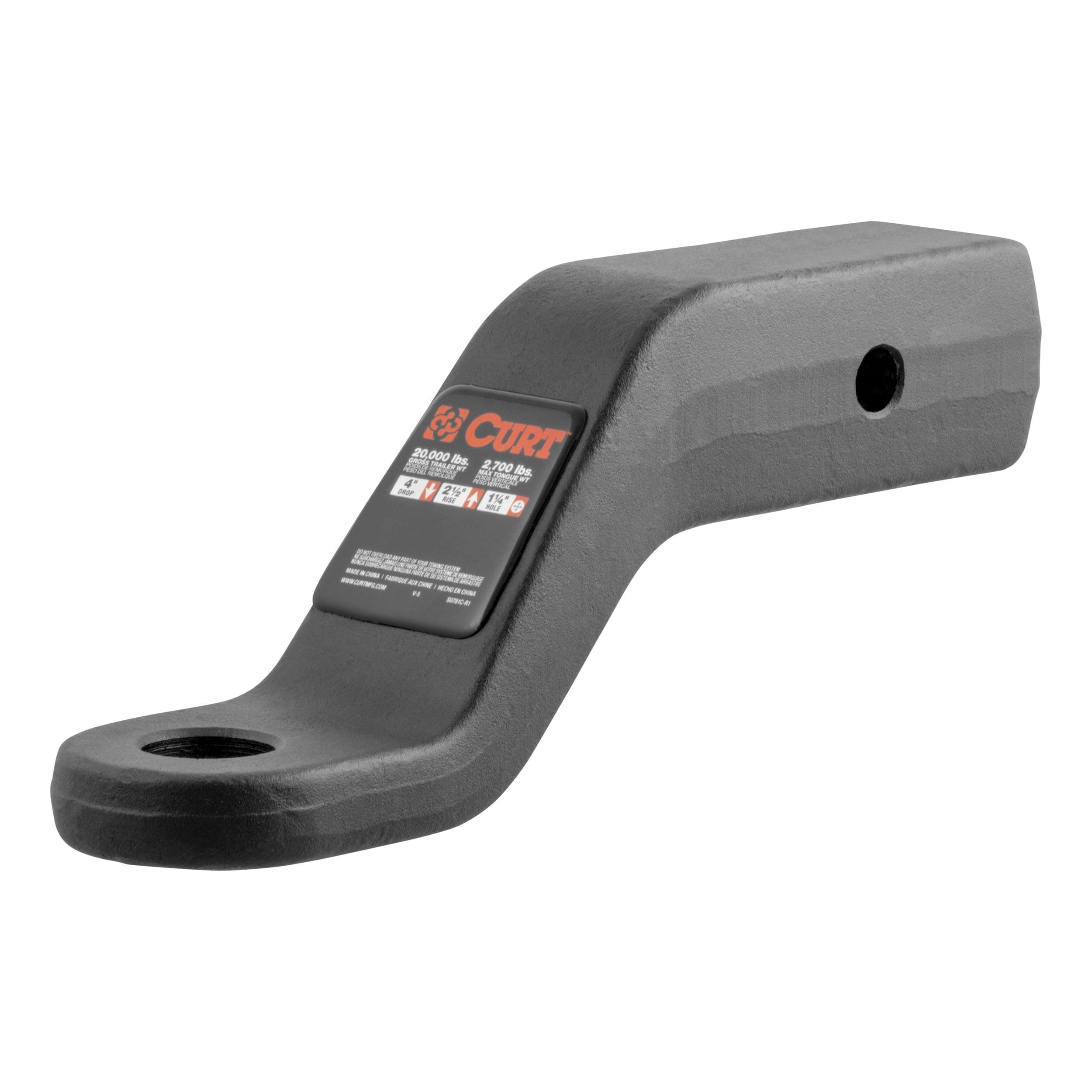 CURT 45458 Commercial Duty Forged Ball Mount (2-1/2-in Shank, 4-in Drop)