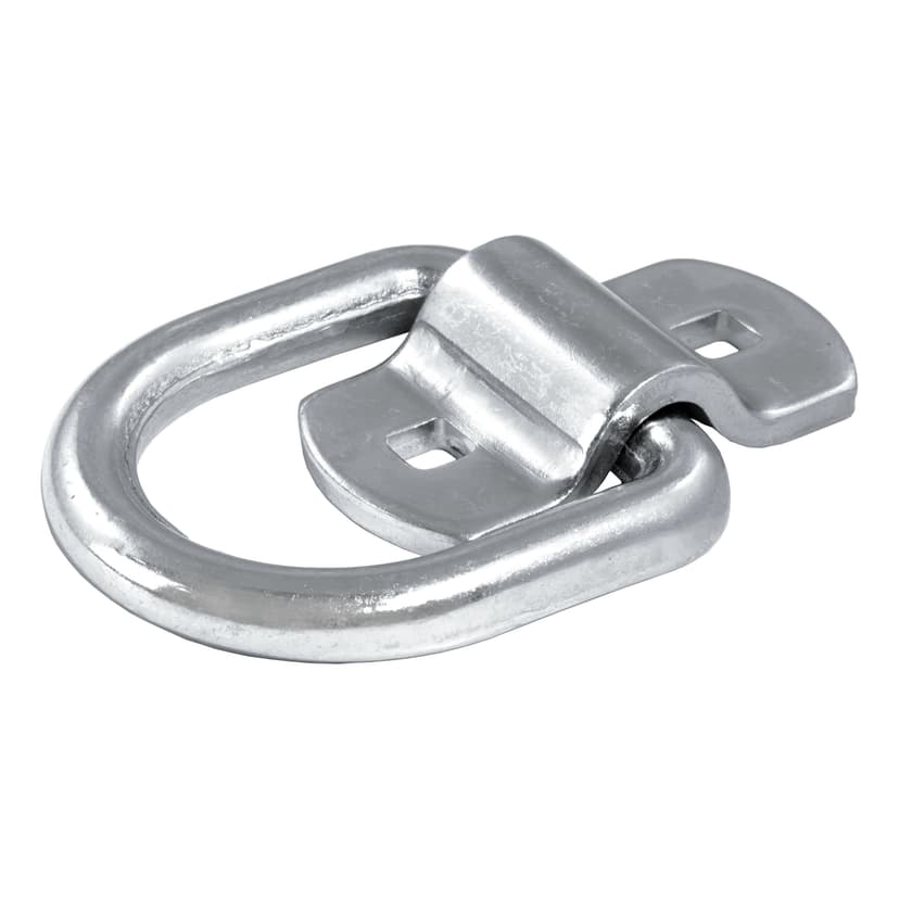 CURT 83742 3-in x 3-in Surface-Mounted Tie-Down D-Ring (3600-lb, Clear Zinc)