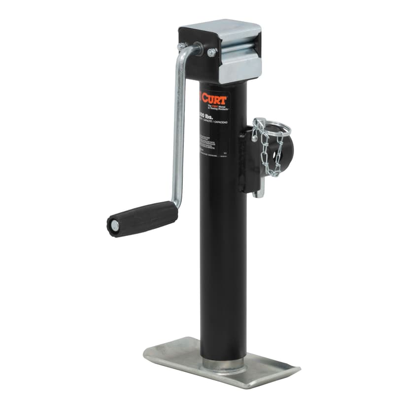 CURT 28354 Pipe-Mount Swivel Jack with Side Handle (5000lb, 10" Travel)