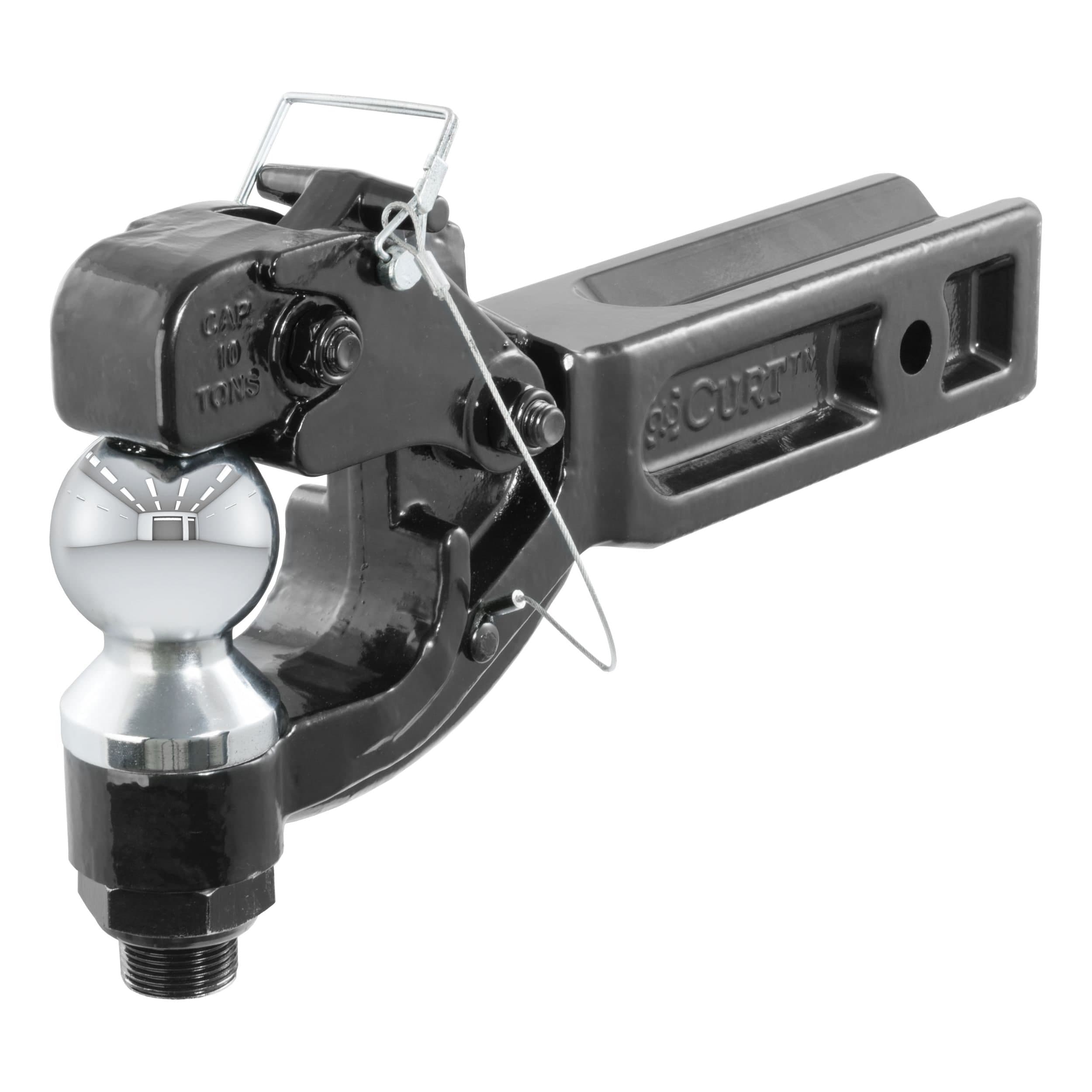 CURT 48007 Receiver-Mount Ball & Pintle Hitch (2-in Shank, 2-5/16-in Ball, 20,000-lb)