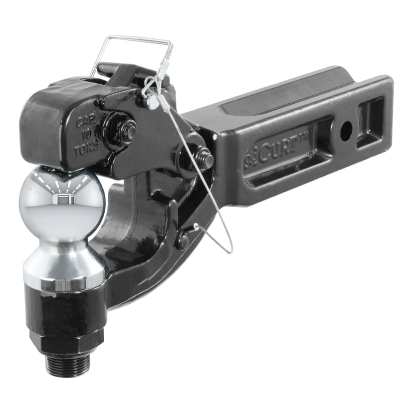 CURT 48007 Receiver-Mount Ball & Pintle Hitch (2-in Shank, 2-5/16-in Ball, 20,000-lb)