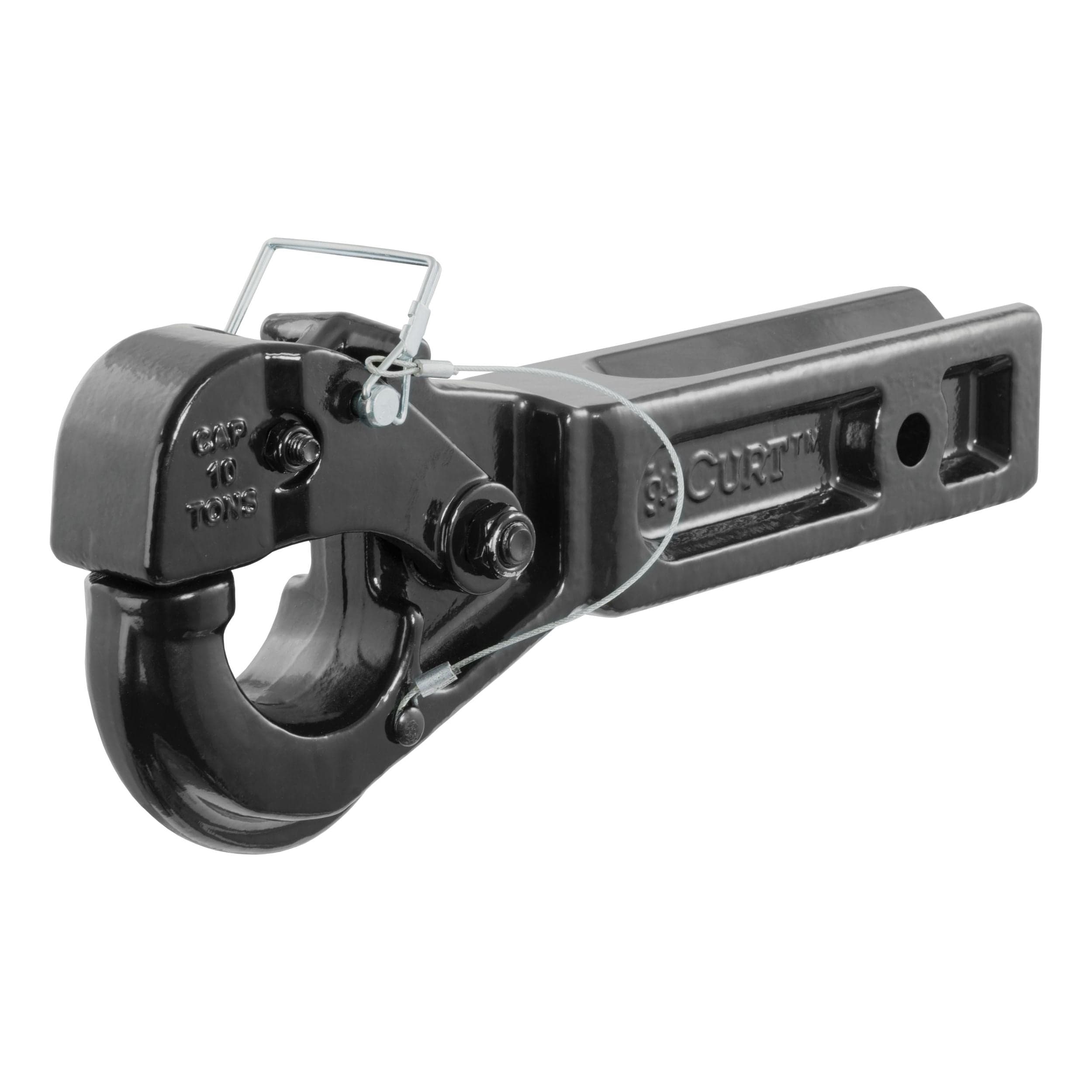 CURT 48010 Receiver-Mount Pintle Hook (20000 lb, 2-1/2" Lunette Rings)