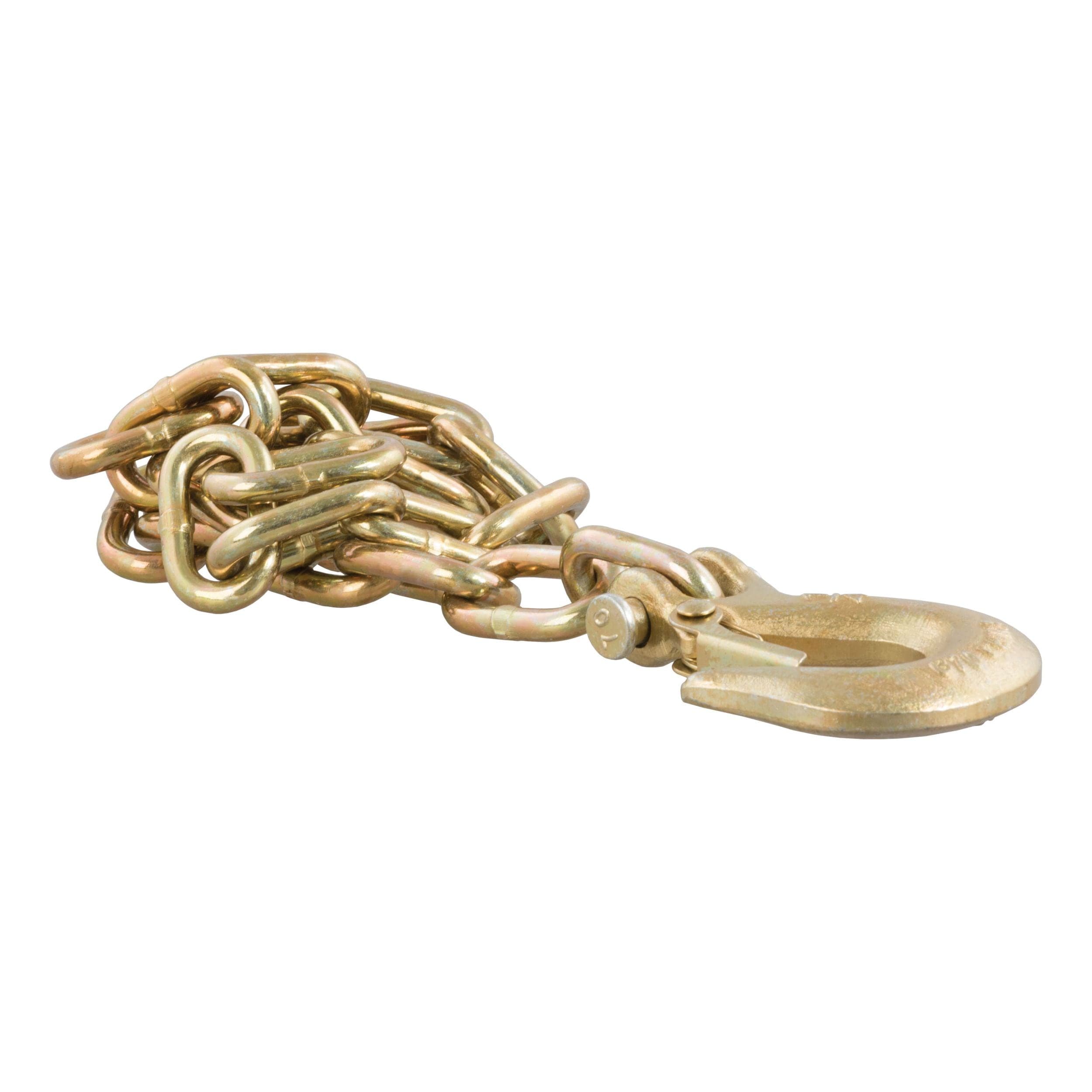 CURT 80303 35" Safety Chain with 1 Clevis Hook (12600 lbs, Yellow Zinc)