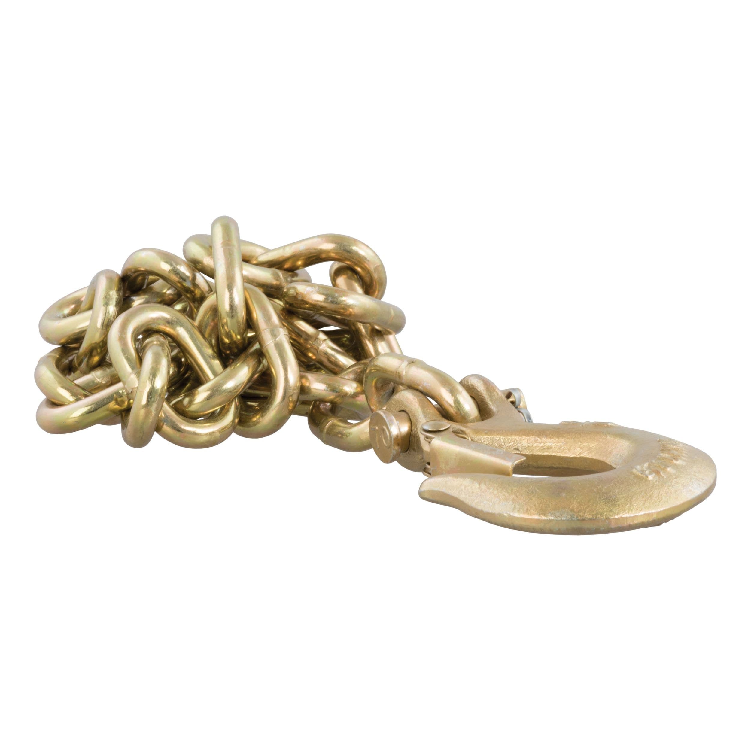 CURT 80304 35" Safety Chain with 1 Clevis Hook (18800 lbs, Yellow Zinc)