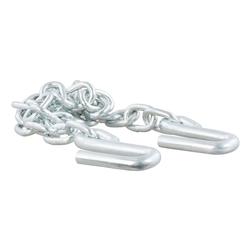 CURT 80301 48" Safety Chain with 2 S-Hooks (7,000 lbs, Clear Zinc)