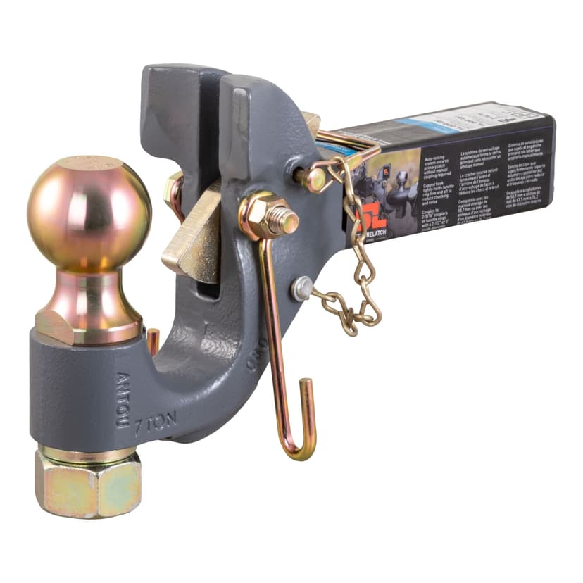 CURT 48407 SecureLatch Receiver-Mount Ball & Pintle Hitch 2" Ball, 14K