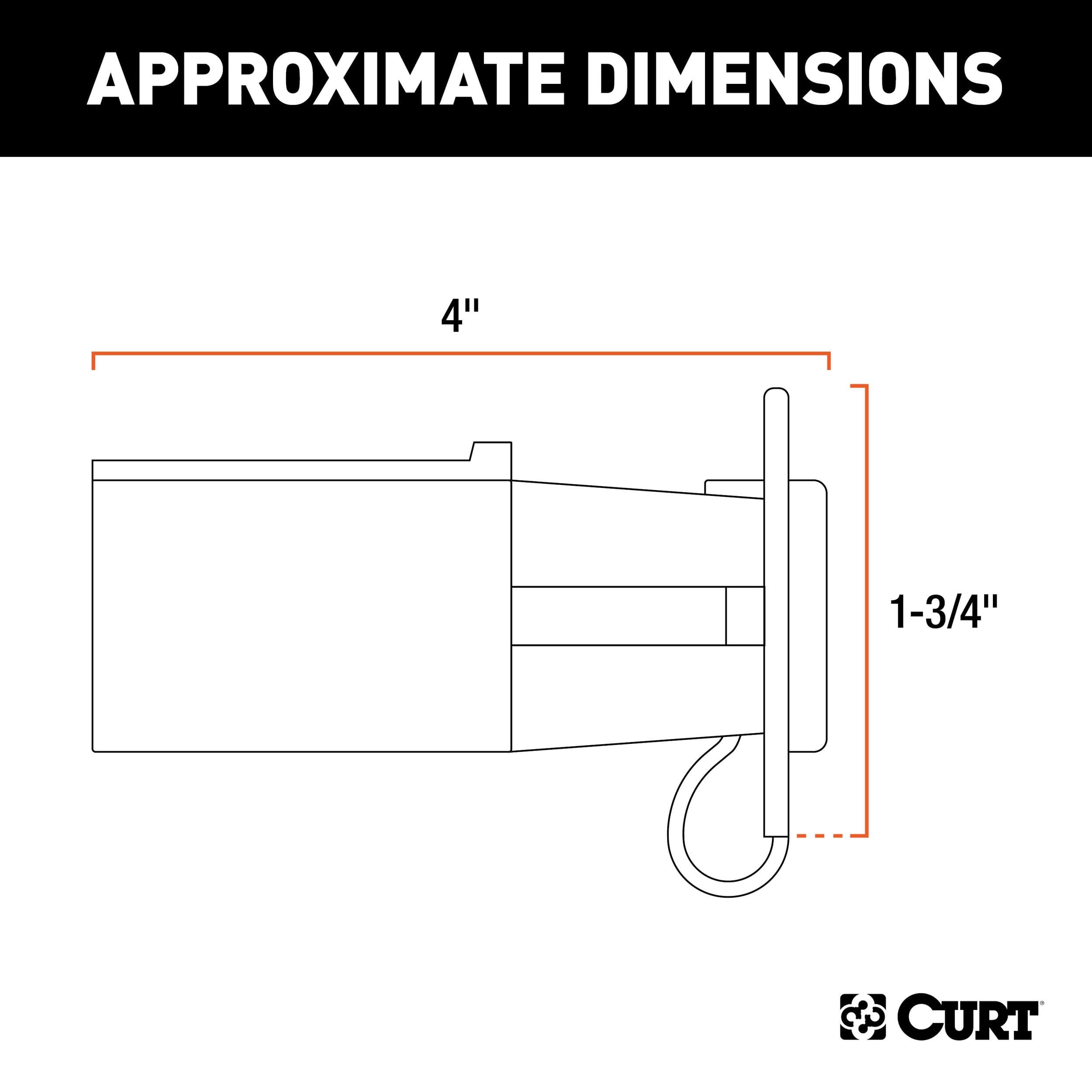 CURT 57245 Electrical Adapter with Tester 7-Way RV Blade to 4-Way Flat
