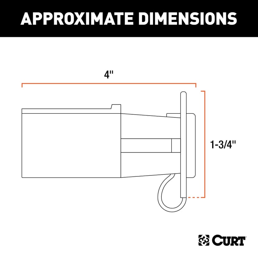 CURT 57245 Electrical Adapter with Tester 7-Way RV Blade to 4-Way Flat