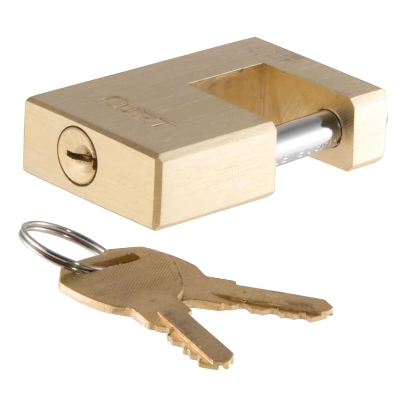 CURT 23546 Coupler Lock 1/4 Pin, 3/4" Latch Span, Padlock, Solid Brass