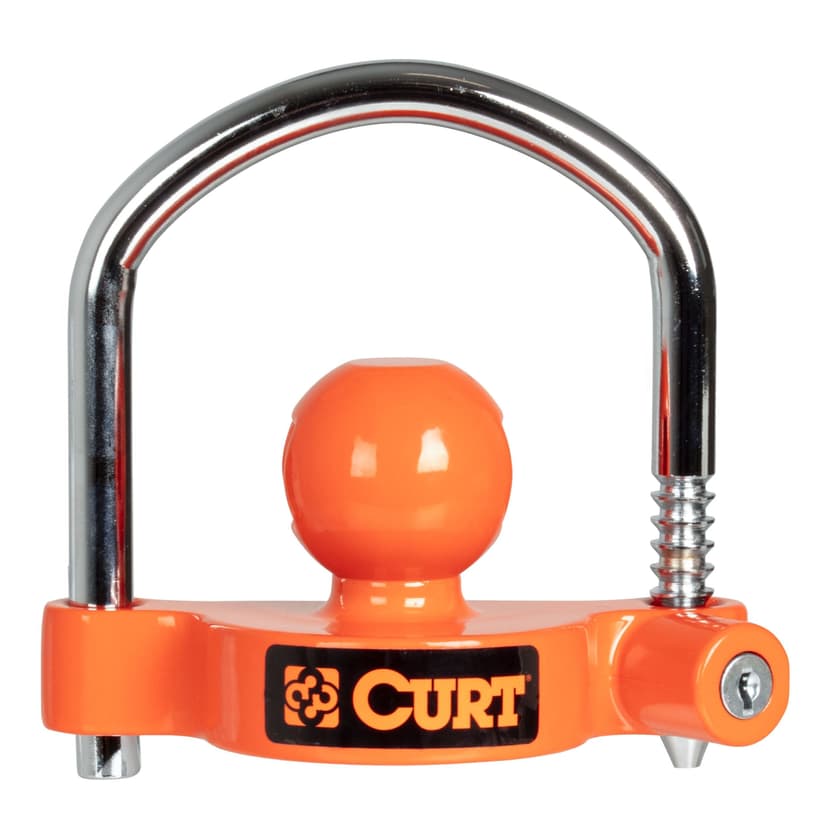CURT 23090 Universal Trailer Coupler Lock, Bright Orange, Fits Couplers with 1-7/8-in, 2-in or 2-5/16-in Ball Diameter