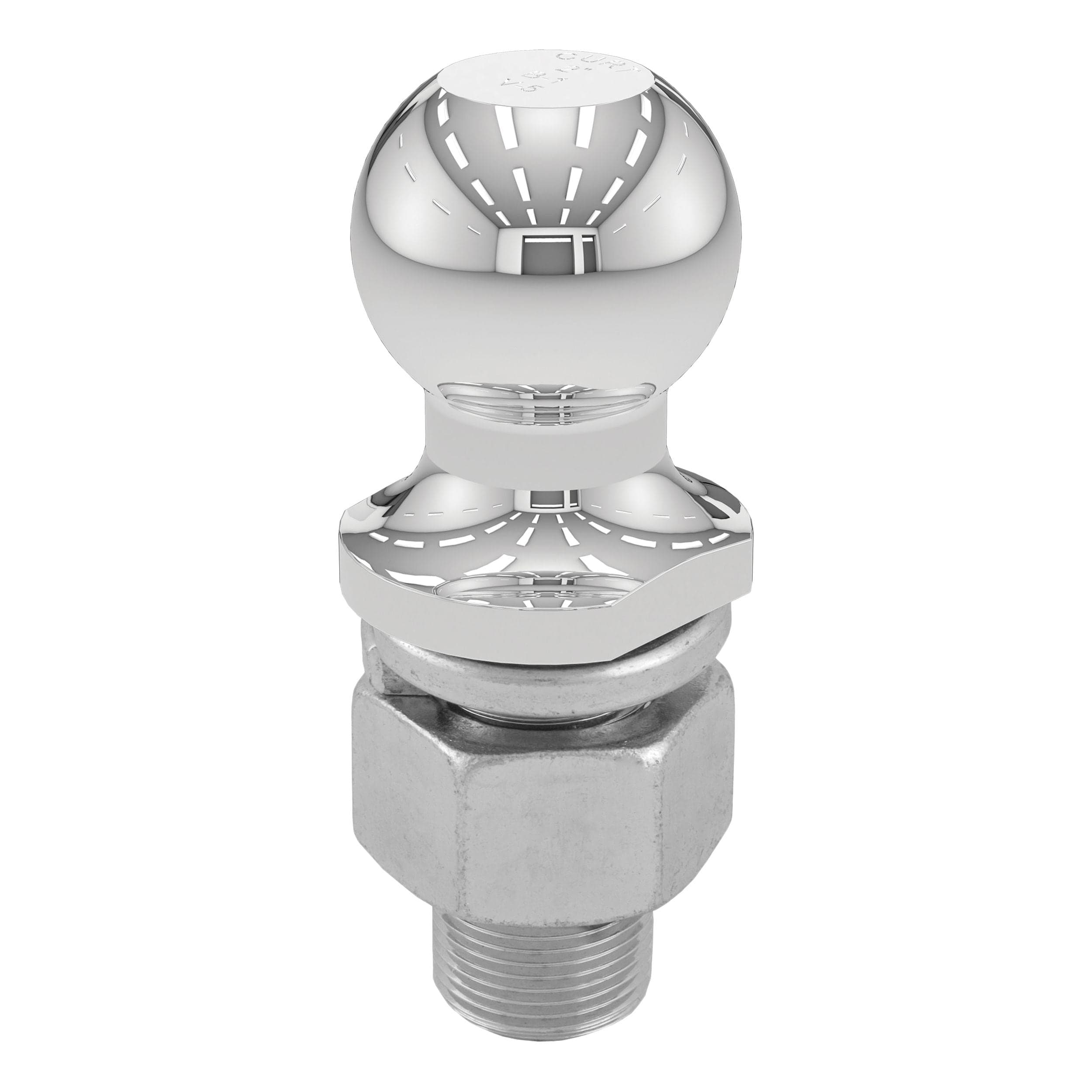 CURT 40190 Trailer Hitch Ball, 10,000 lb, 2-in Diameter, 1-1/4 x 2-5/8-in Shank, Chrome