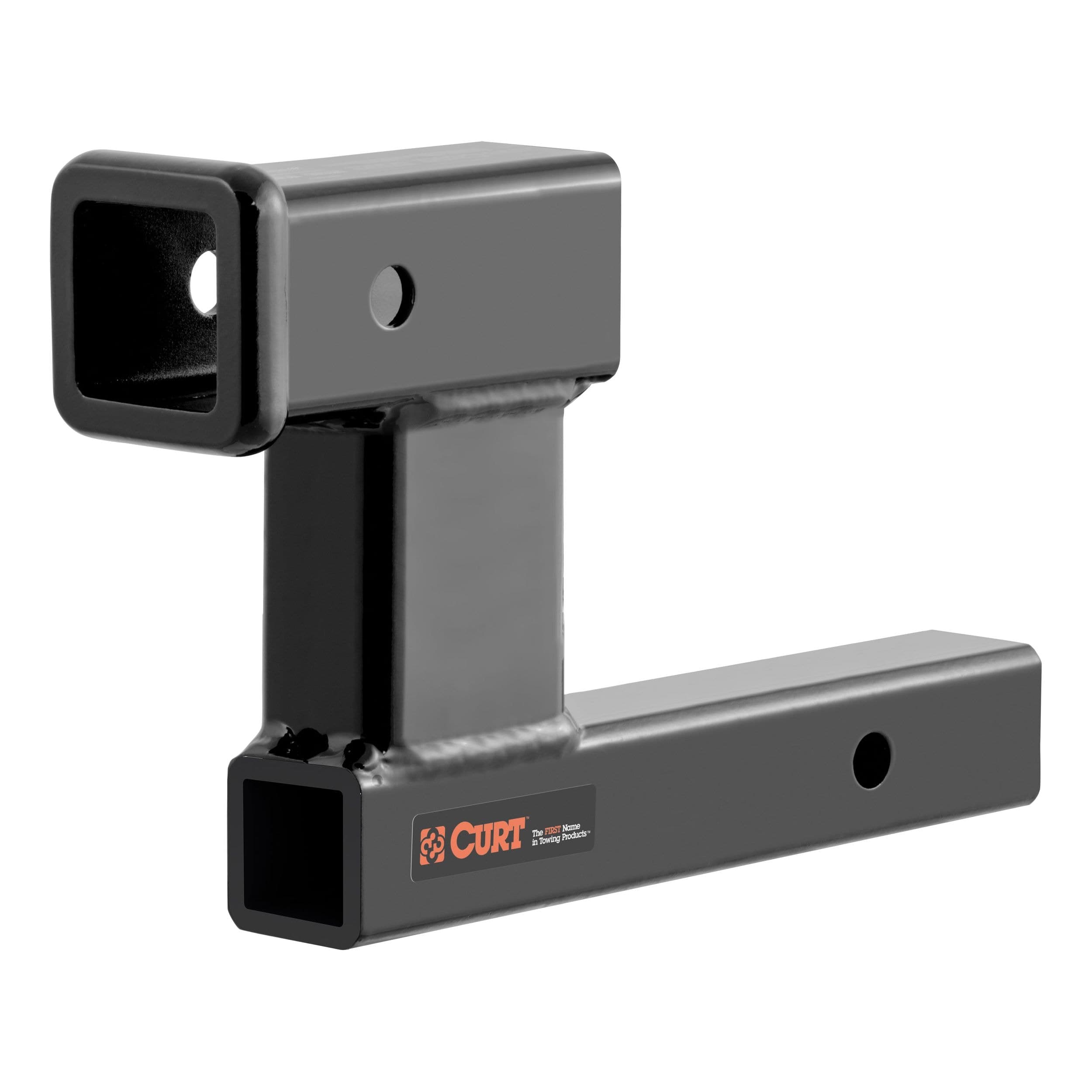 CURT 45808 Trailer Hitch Adapter, 2-in Receiver, 6-in Drop or Rise, 7,500 lbs, Black