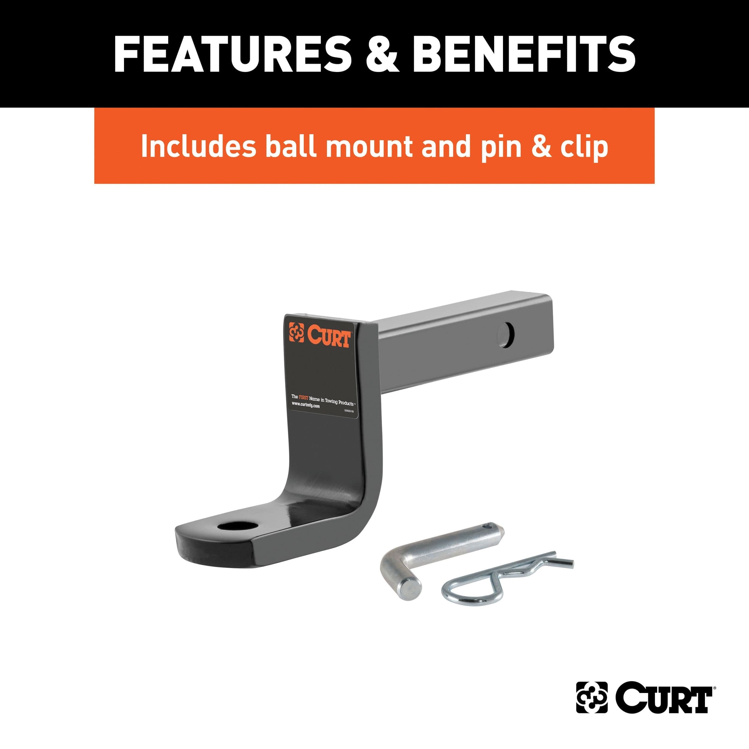 CURT 116403 Class 1 Trailer Hitch with Ball Mount, 1-1/4-in Receiver, Fits Select Honda HR-V