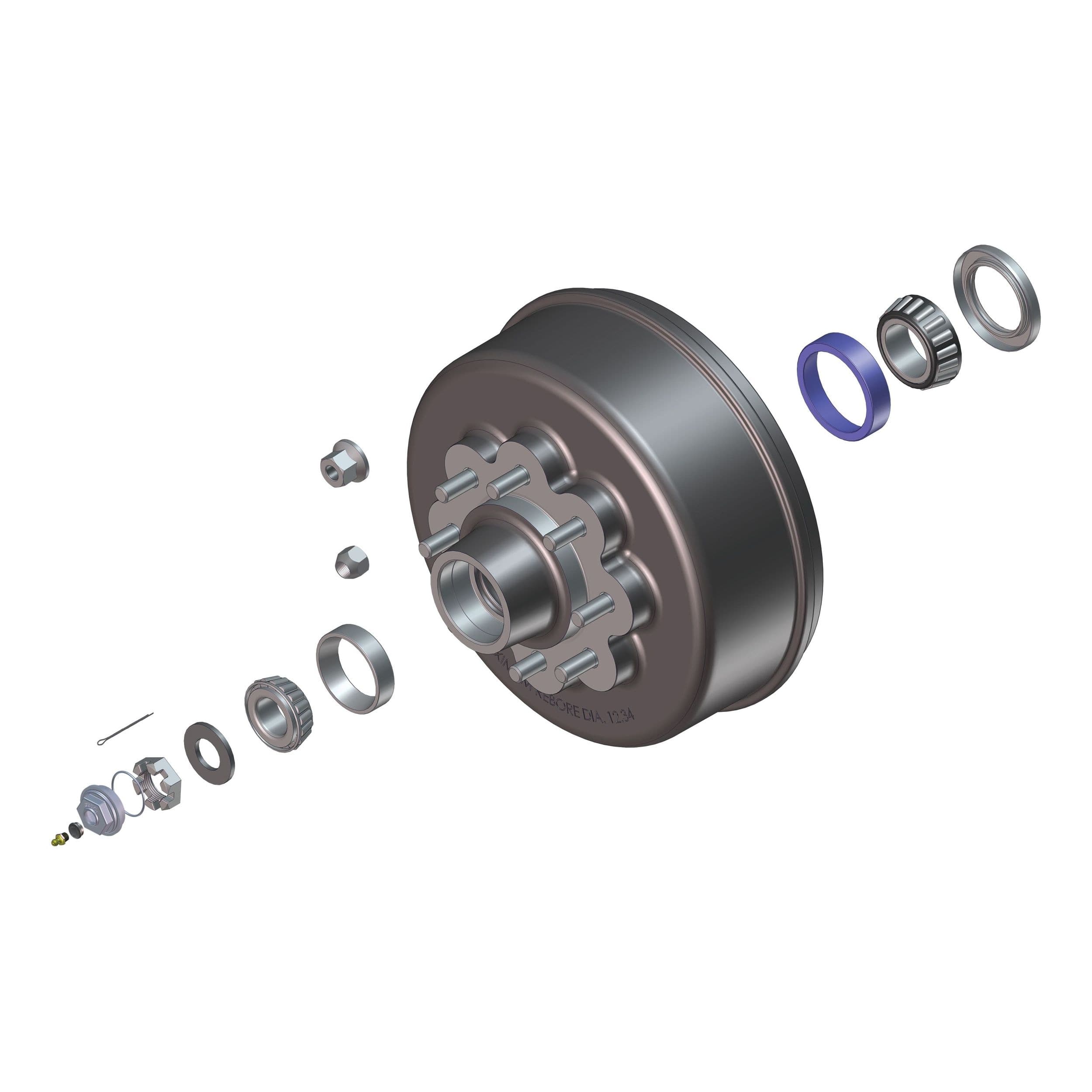 CURT 85373928 Trailer Axle Oil & Dust Cap with Set Screw, 8,000-lb, Clear
