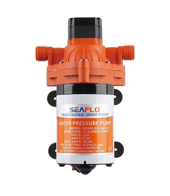SeaFlo RV/Marine Diaphragm Water Pump 12V, 3.0 GPM, 45 PSI Diaphragm Pump, 33-Series