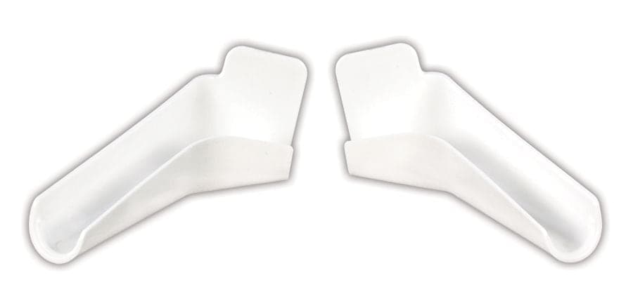 JR Products RV Maintenance Extended Rain Gutter Spout, 1-Pair, Polar White