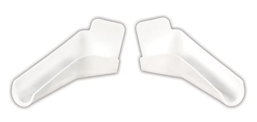 JR Products RV Maintenance Extended Rain Gutter Spout, 1-Pair, Polar White