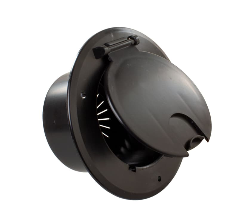 JR Products Round Electric RV Access Hatch, 4.5-in, Black