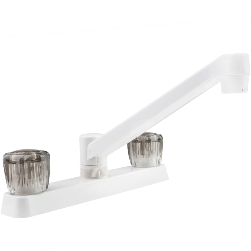Dura Faucet DF-PK600S-WT Plastic 2-Handle RV Kitchen Faucet, White