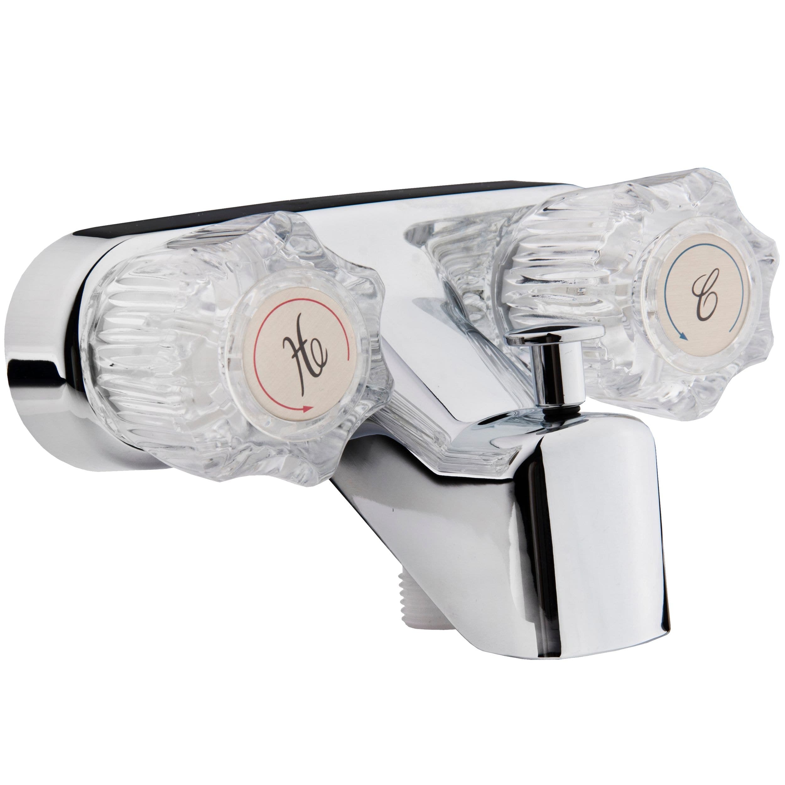 Dura Faucet DF-SA110A-CP-CA Plastic RV Tub & Shower Diverter Faucet Valve, White