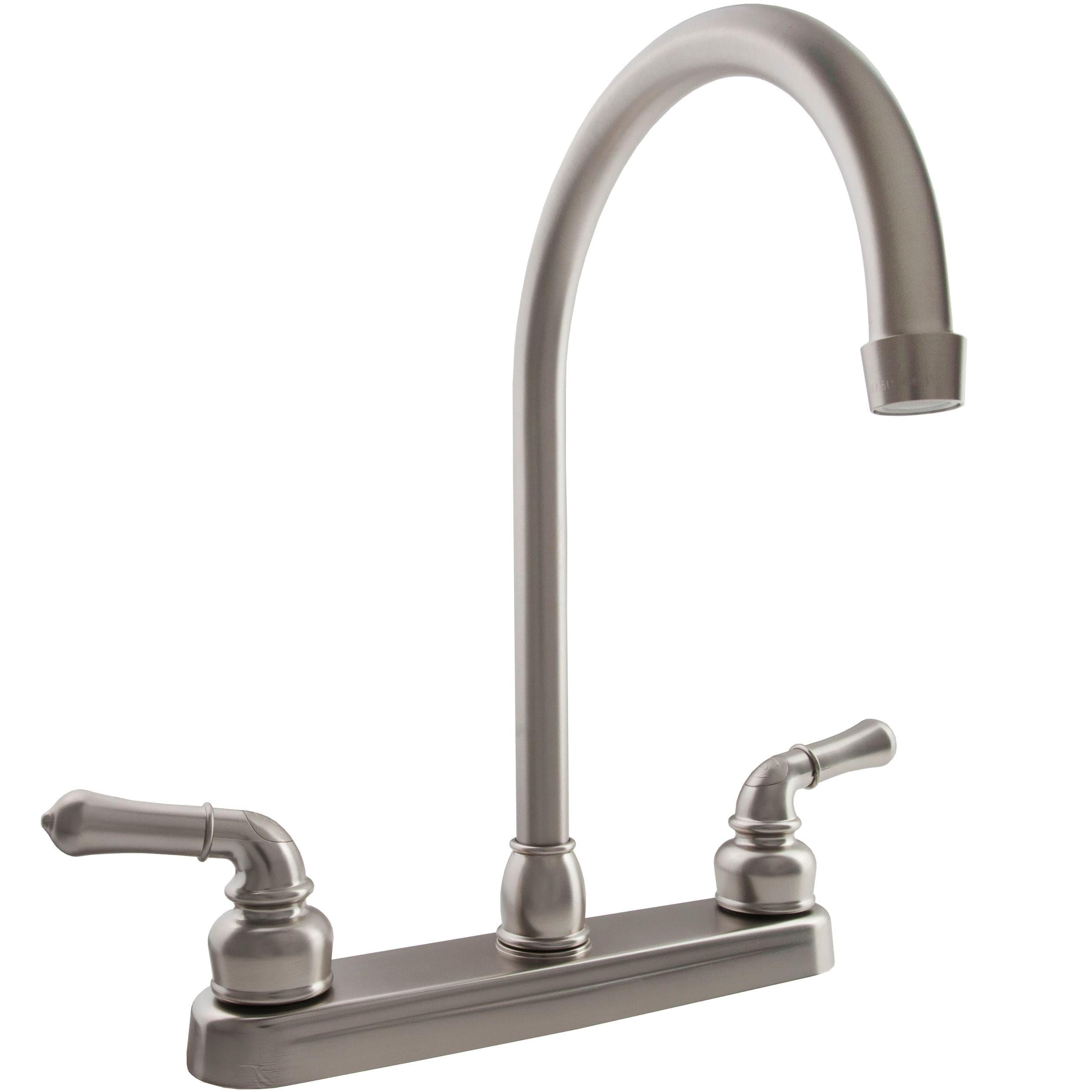 Dura Faucet DF-PK330HC-SN-CA Plastic RV J-Spout Kitchen Faucet, Satin Nickle