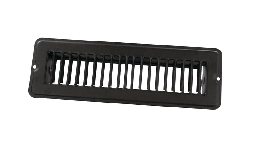 JR Products 02-29145 2-in x 10-in Undampered Floor Register, Black