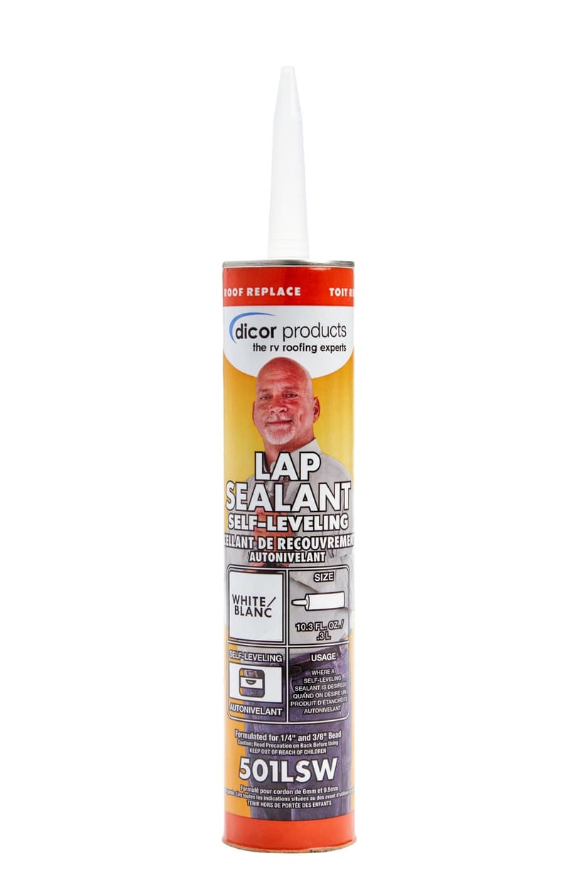 Dicor Self-Leveling Lap Sealant, UV & Water-Resistant, White