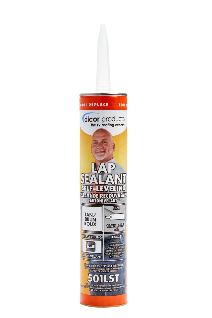 Dicor Self-Leveling Lap Sealant, UV & Water-Resistant, Tan