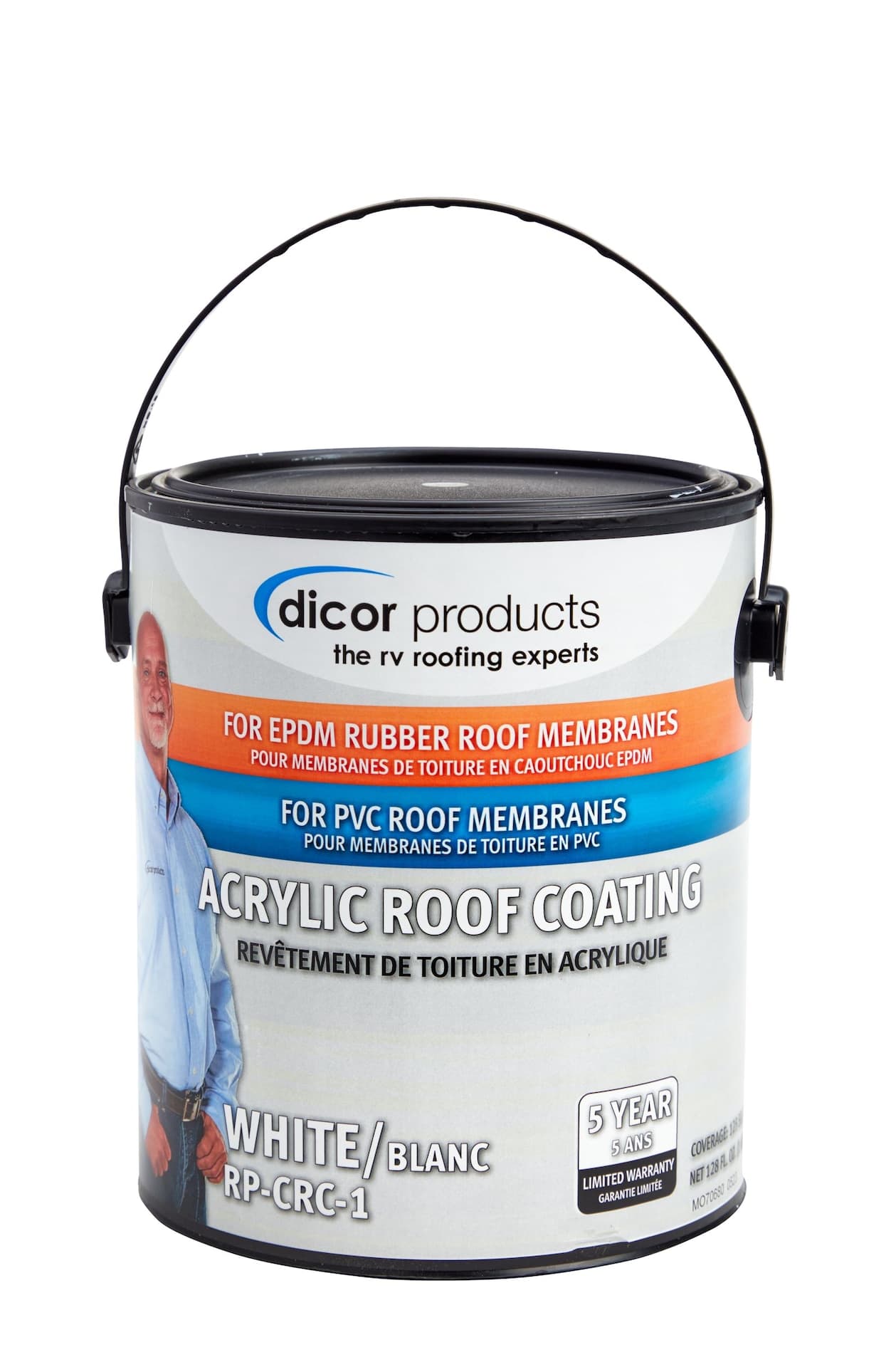 Dicor EPDM Rubber Roof Coating, White, 1-Gallon Can