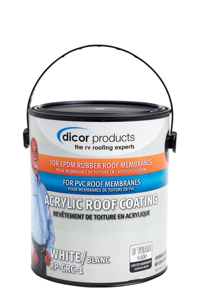 Dicor EPDM Rubber Roof Coating, White, 1-Gallon Can