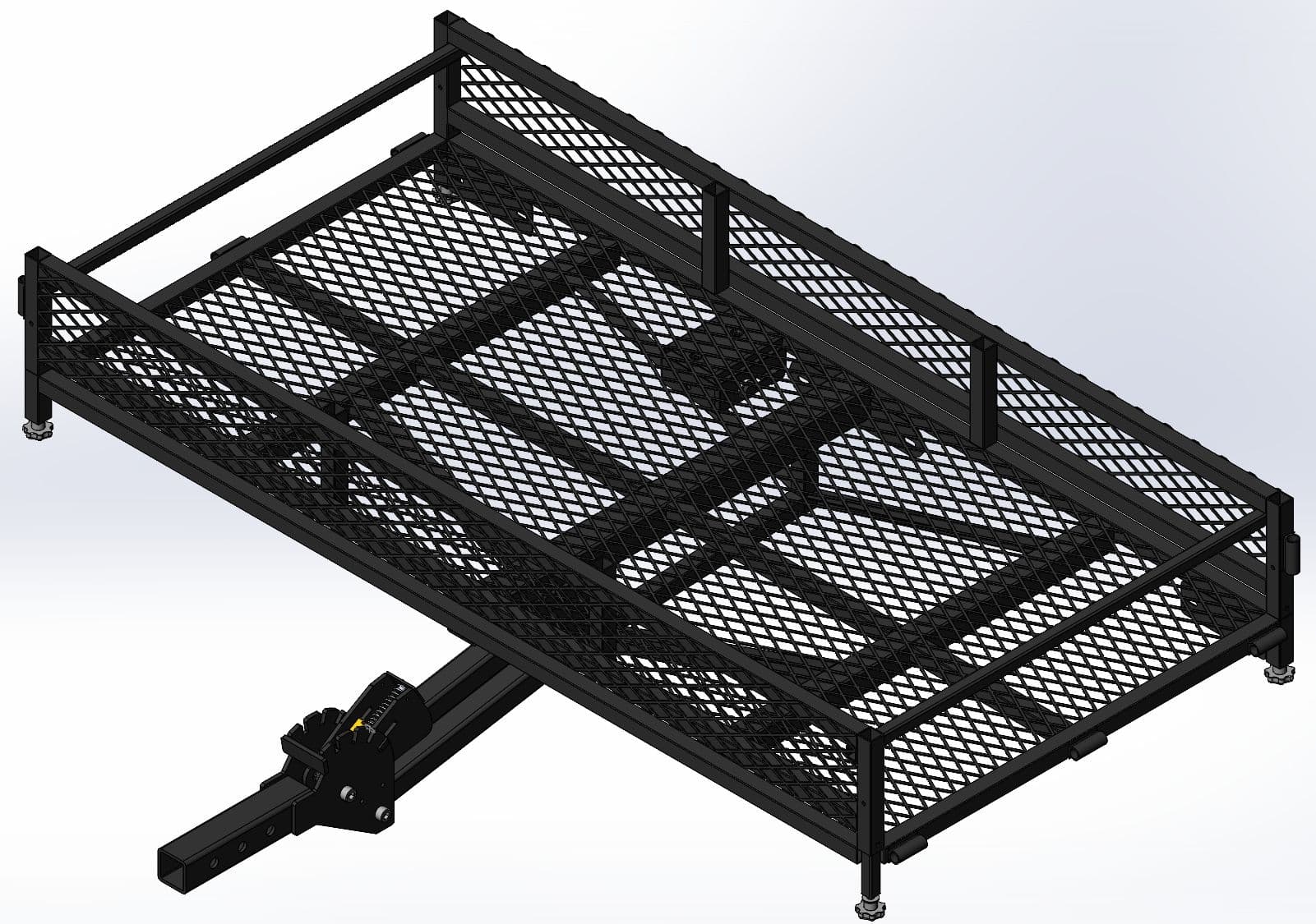 Black Bulldog Hitch Mount Adjustable Height Cargo Carrier