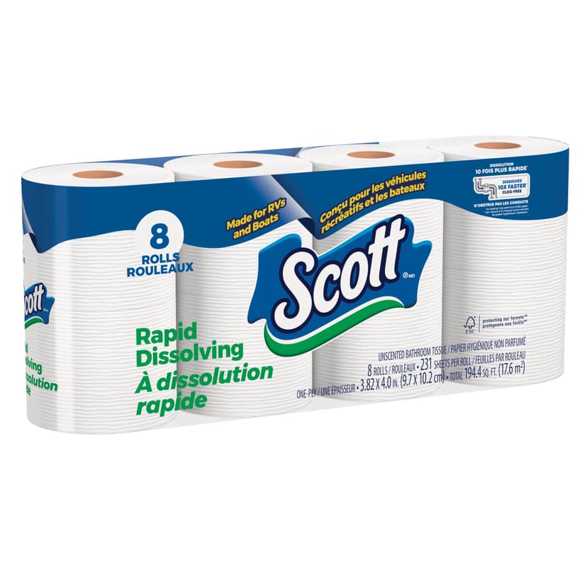 Scott Rapid-Dissolve RV Toilet Paper, 8-Pack