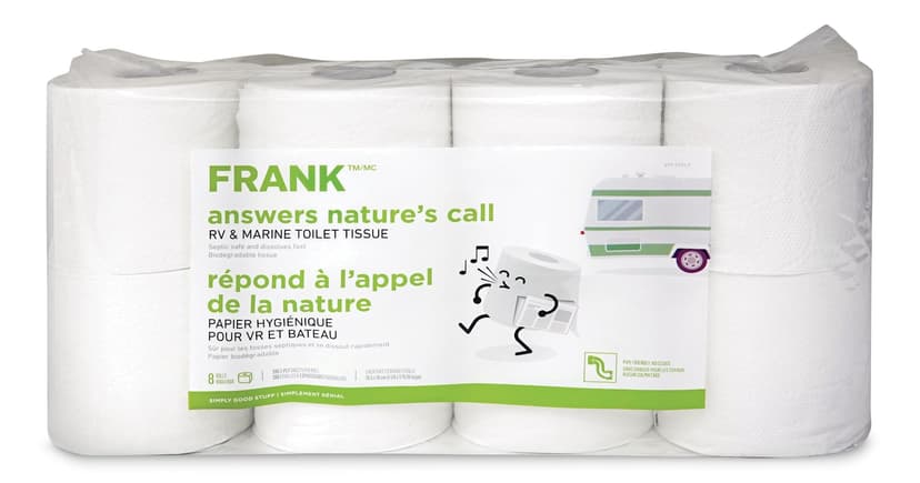 Frank Rapid Dissolve RV & Marine Toilet Paper, 2-Ply Tissue, 8-pk