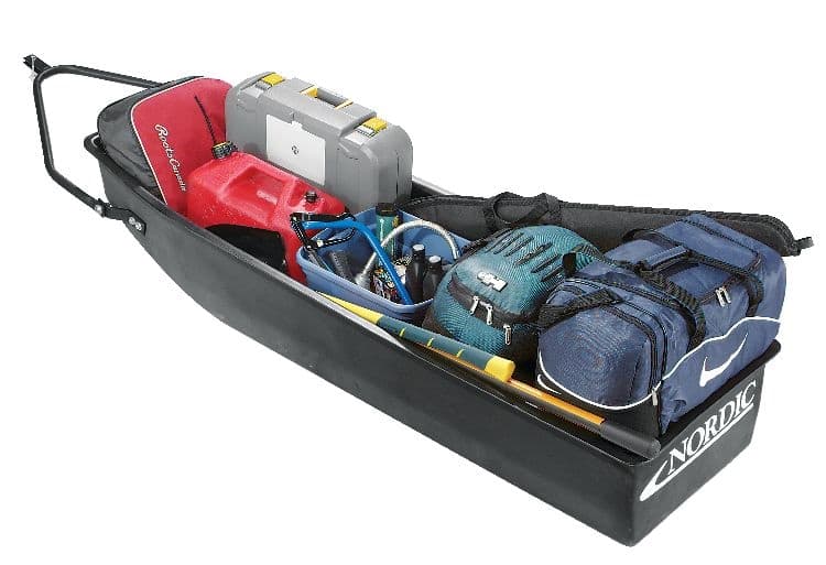 Equinox BG-08622-B Nordic Toboggan Cargo Sled with Hitch, Black, 72-in L x 22-in W x 10-in D
