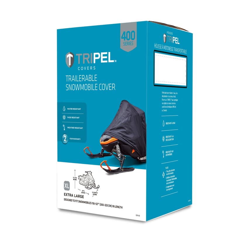 Tripel Trailerable Snowmobile Storage Cover, Water Resistant, Fade Resistant, Weather Resistant, Extra Large XL
