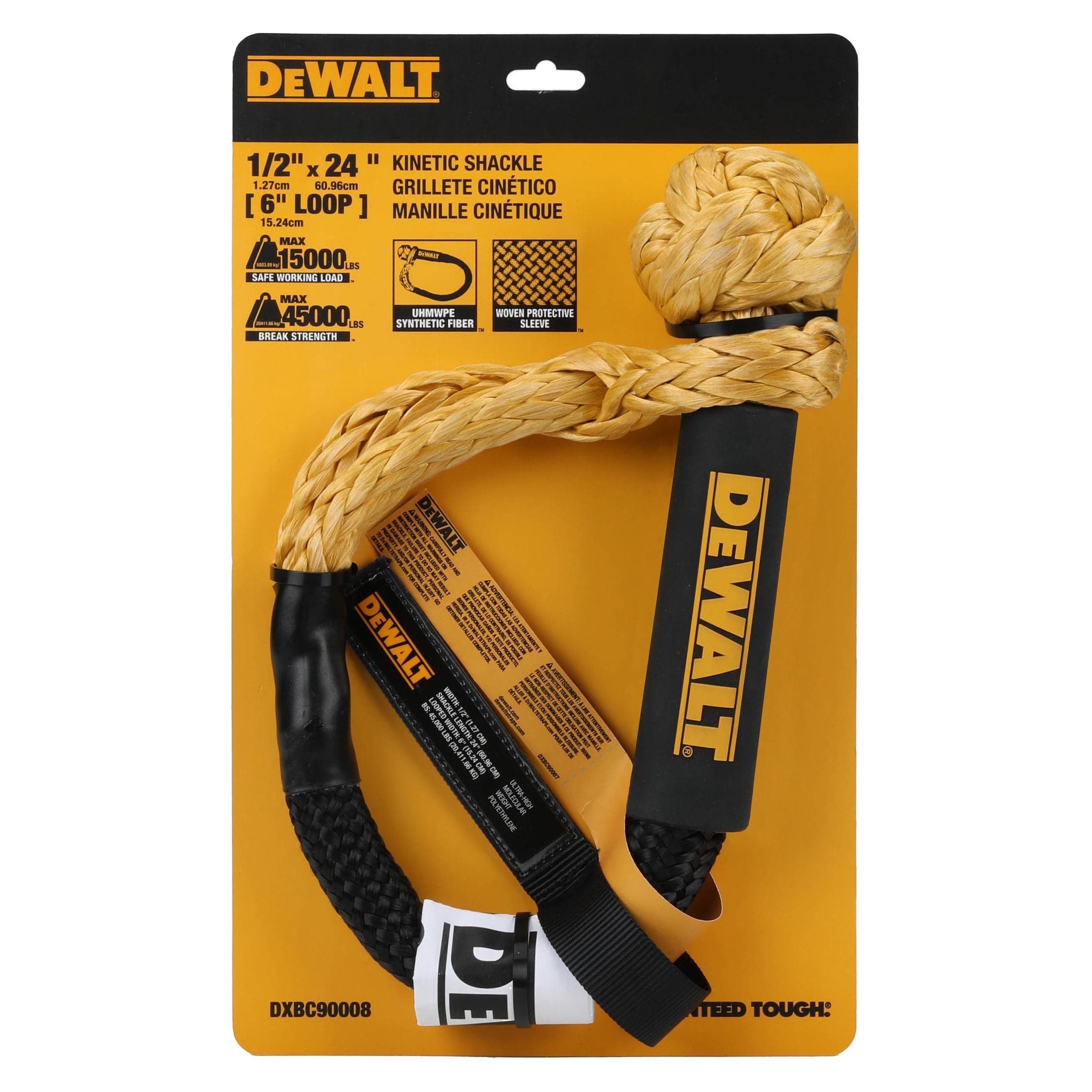 DEWALT Loop 0.5x24-in Kinetic Synthetic Soft Shackle with 6-in Loop