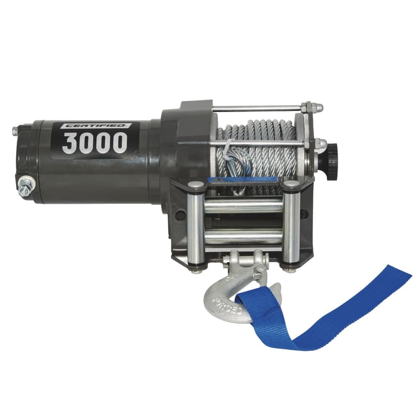 Certified 12V DC Winch with Wired Remote & 3/16-in x 40-ft Steel Rope, 3000-lb