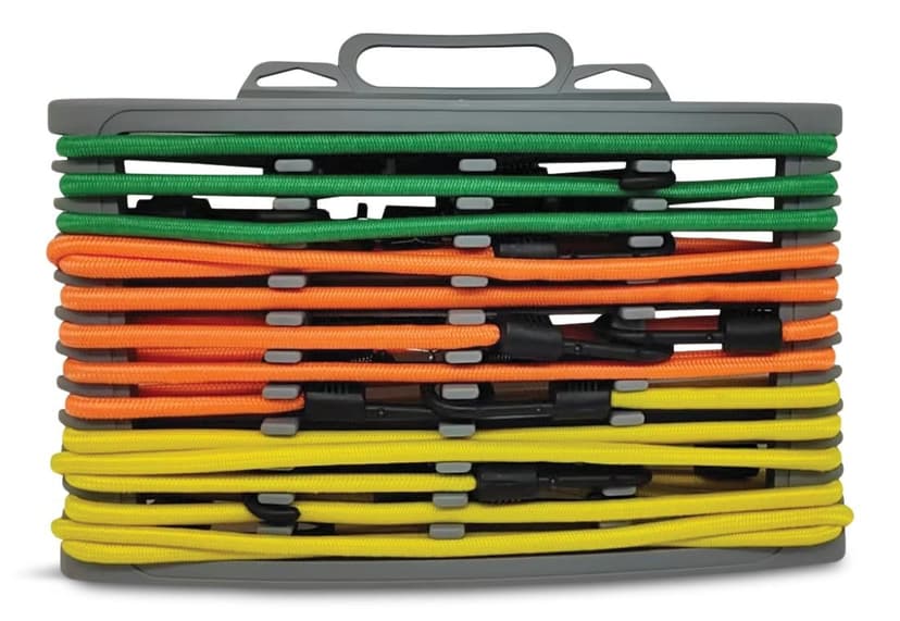 Certified Rubber Bungee Cord Storage Kit, 12-pk