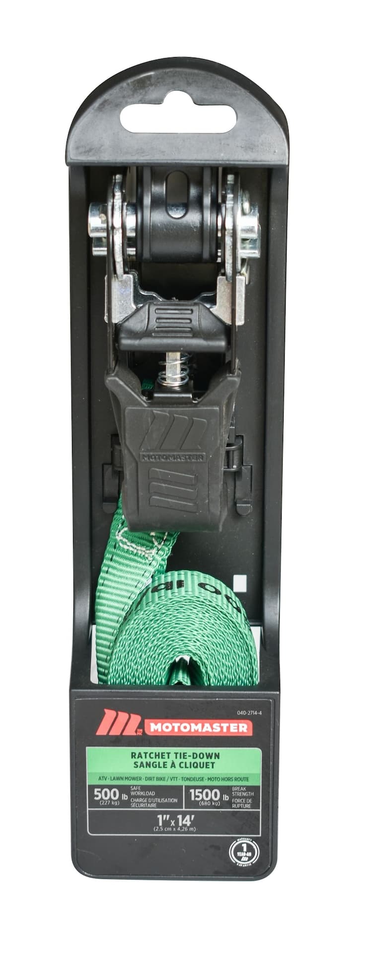 MotoMaster 1,500-lb Endless Padded Ratchet Tie Down Strap , Weatherproof, 1-in x 14-ft