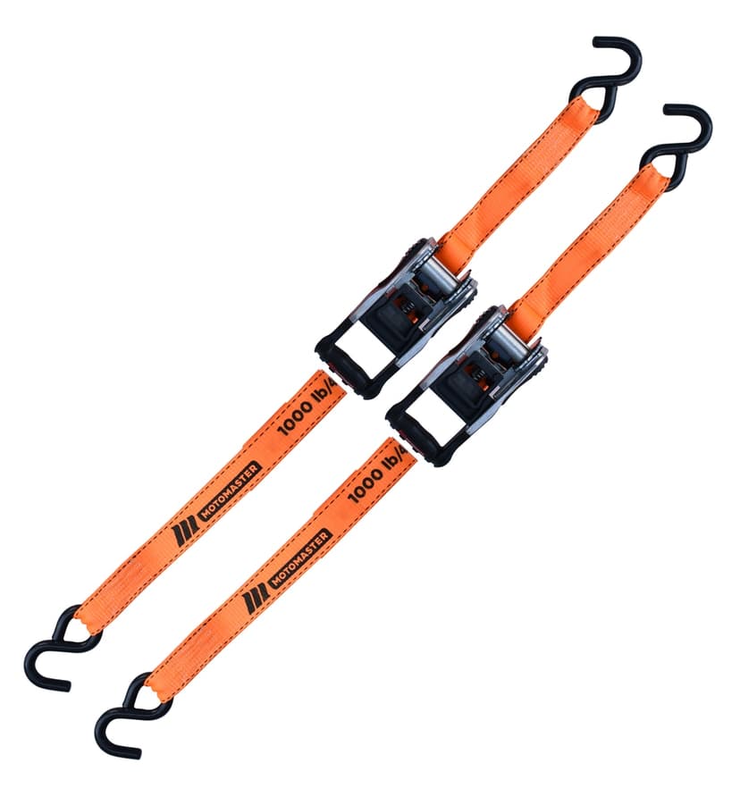 MotoMaster 3,000-lb Heavy-Duty Ratchet Tie Down Straps, with Power Grip Padded Handles , 1.25-in x 10-ft, 2-pk