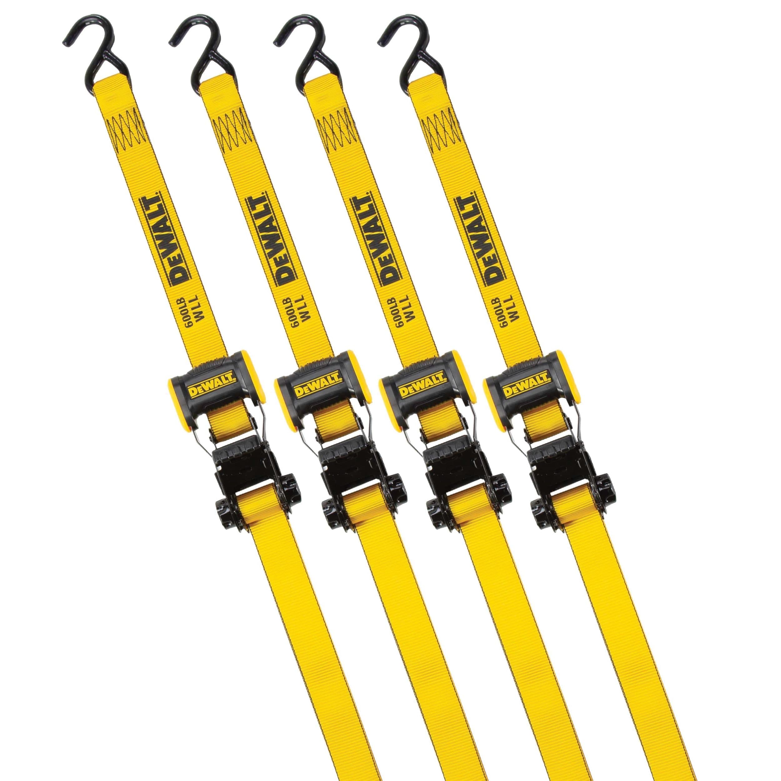 DEWALT DXBC18004 1,800-lb Ratchet Tie-Down Straps, 1.25-in x 12-ft, 4-pk