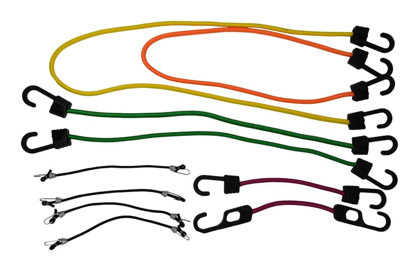 Certified Interconnected Rubber Bungee Cord Kit, 10-pk